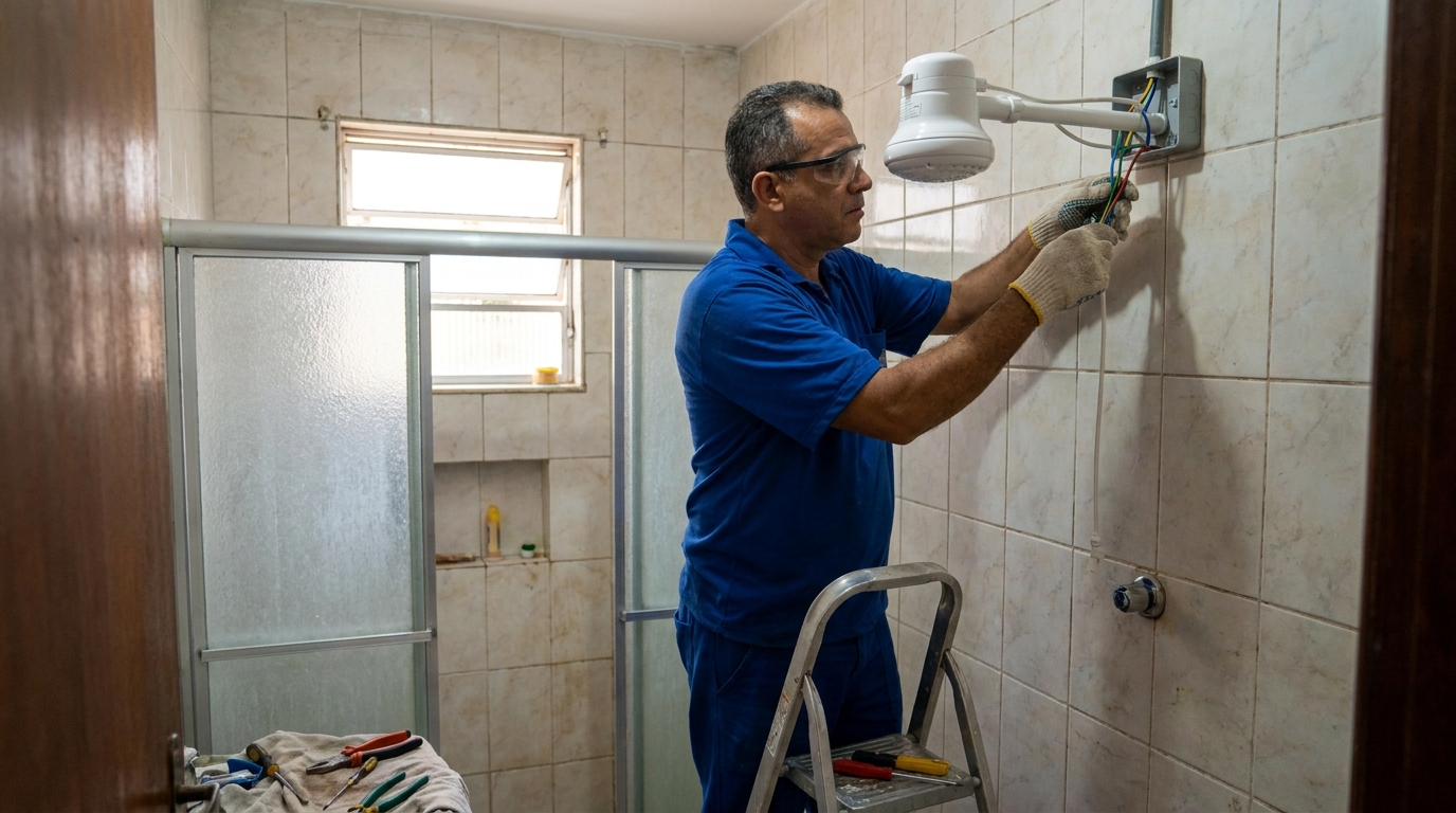 Substituição de Chuveiro Antigo em Teresina‑PI